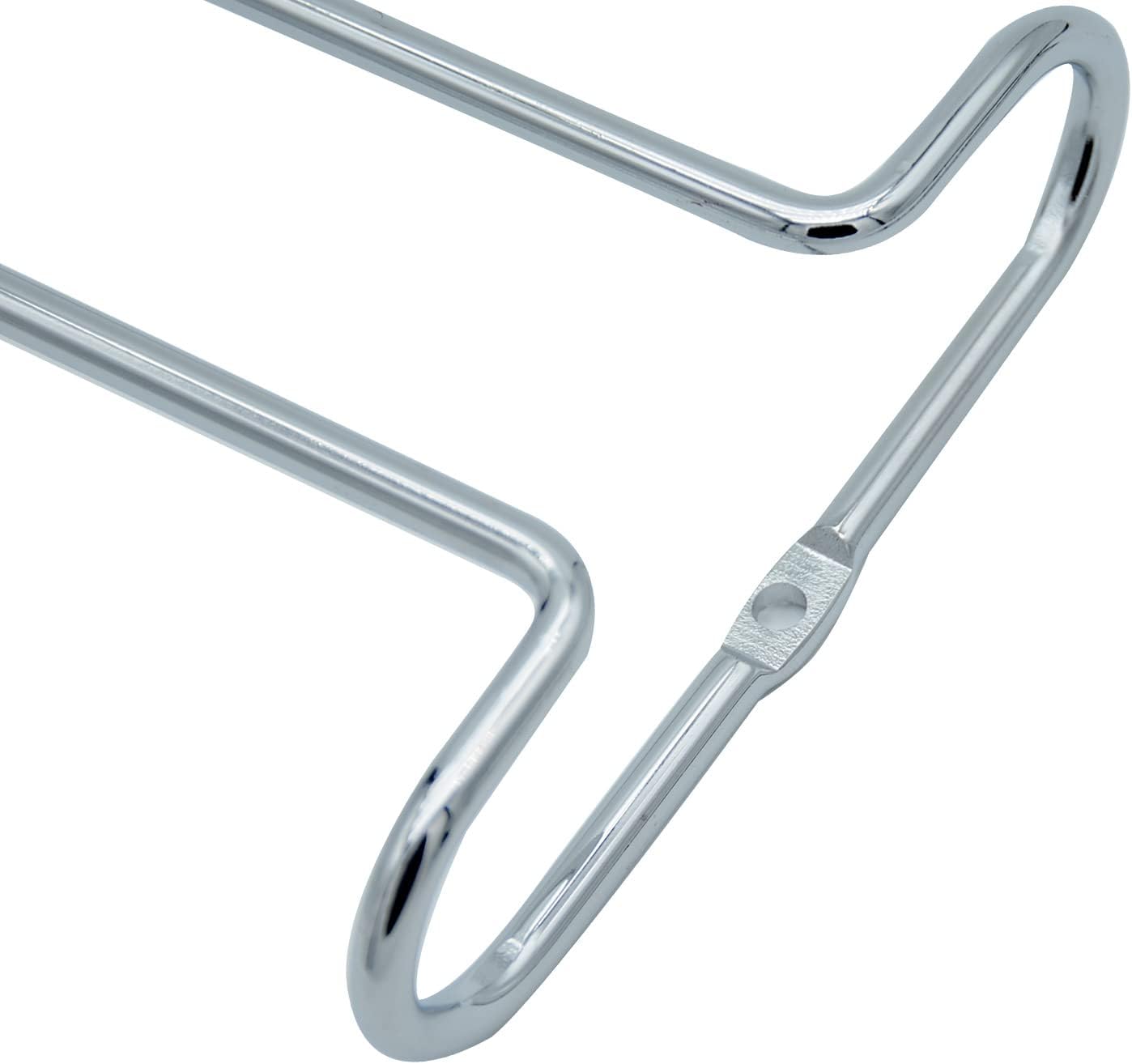 10 Inch Wine Glass Rack Under Cabinet Shelf Stemware Storage Hanging Hanger Organizer Glasses Holder with Drying Under Counter Metal for Kitchen and Bar Set of 4 Silver