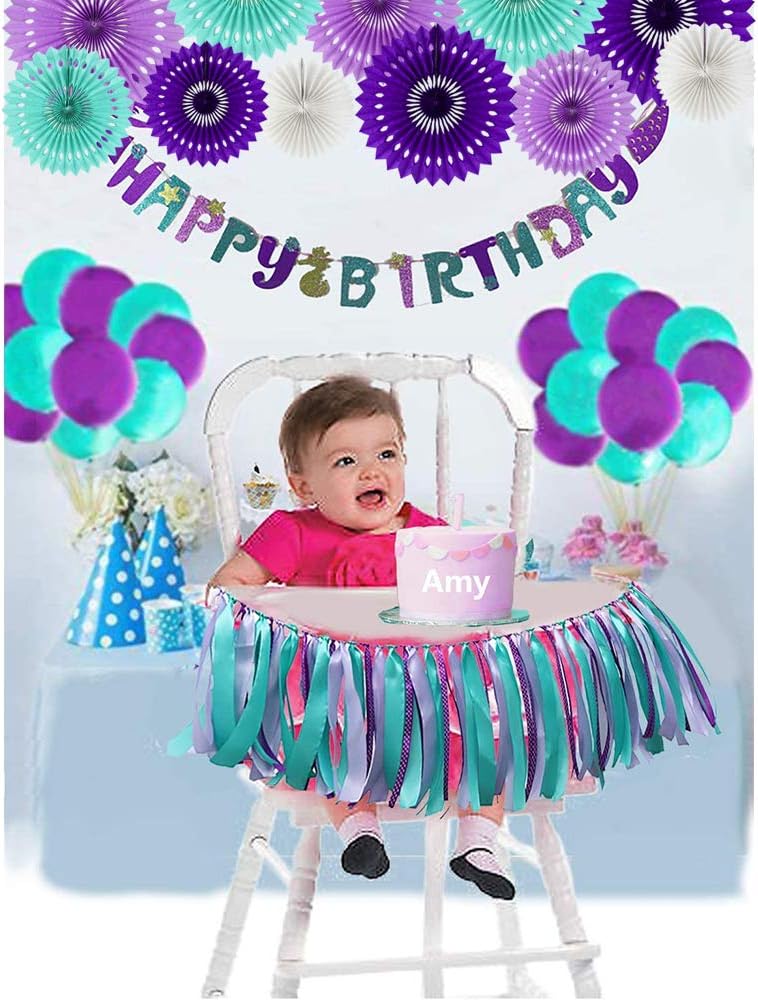 BEISHIDA Purple Lavender Blue Hanging Honeycomb Round Paper Fans Decoration Kit Tissue Paper Fan Garland for Baby Shower Girl Kid Birthday Under The Sea Wedding Party Supplies(11packs)