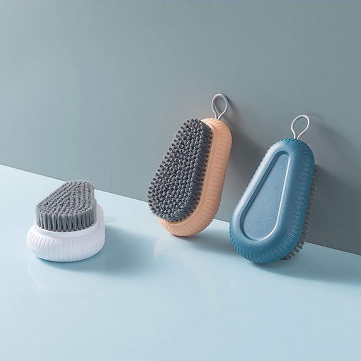 Cleaning Brush Soft Bristle Brush Laundry Scrub Brush Clothes Underwear Shoes Scrubbing Brush, Easy to Grip Household Cleaning Brushes Tool for Countertops Bathtubs (Pink)