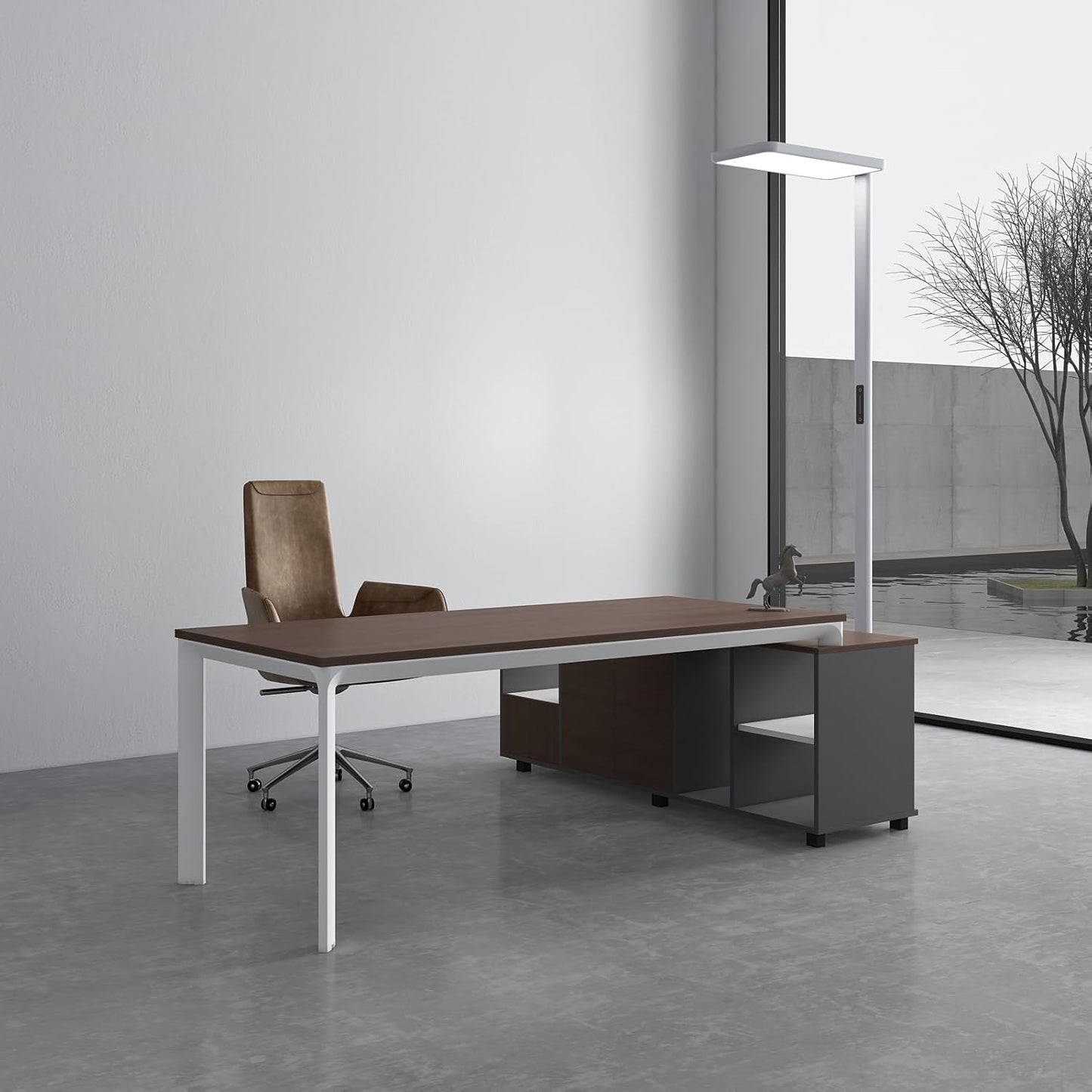 LED Floor Lamp 78ines Tall Floor Lamp 80W White Mordern Office Standing Lights Eye-Care Reading Lamps for Living Room Study Bedroom 4000K Daylight