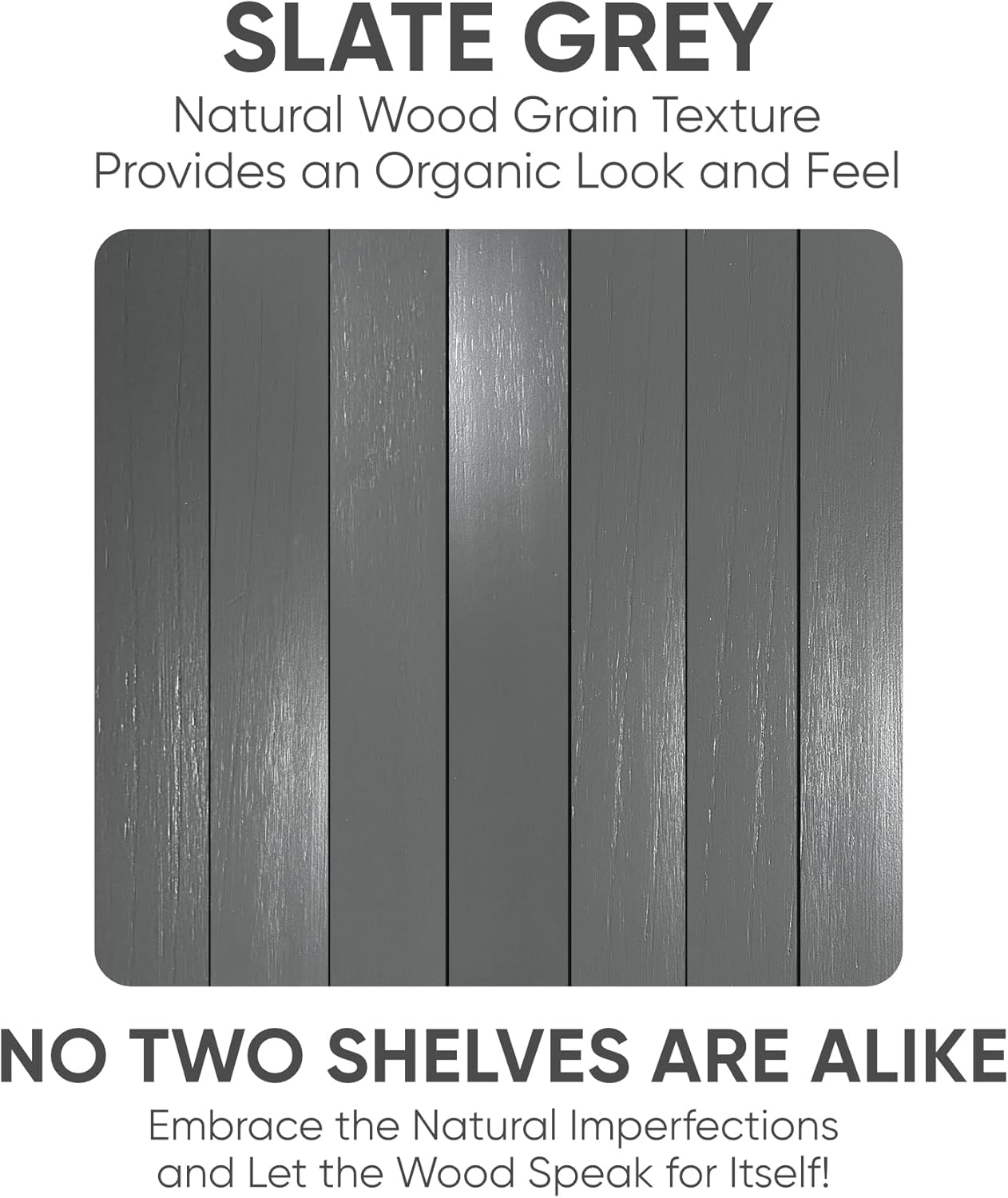 Homeforia 24inch Gray Floating Shelves for Wall, High End Solid Real Wood 24in Floating Shelf for Bathroom, Grey Wooden 24 inch Long Floating Shelves, Heavy Duty Bracket, 24 X 6.5 X 1.75 in, Set of 2