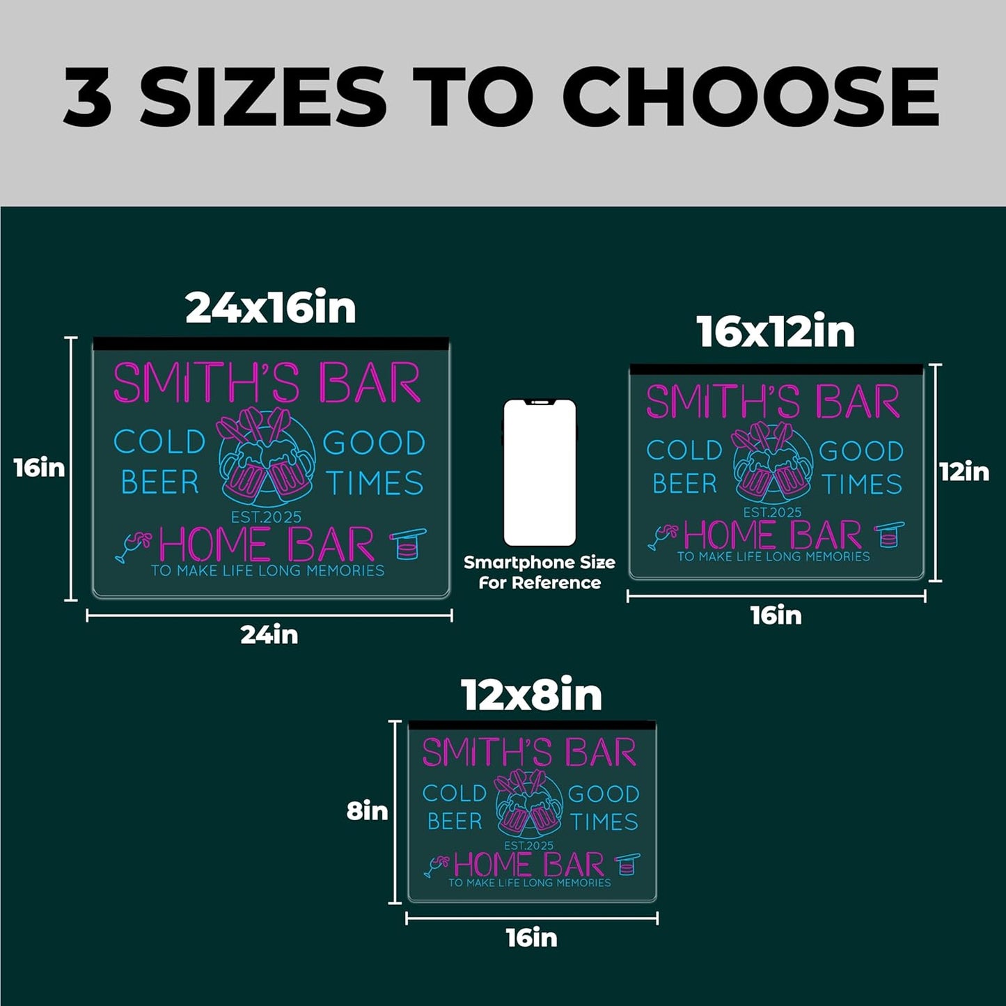 Personalized My bar my rule Signs with Your Name for home wall light up with personalized pub name, man cave accessories, beer themed neon customizable lighted sign