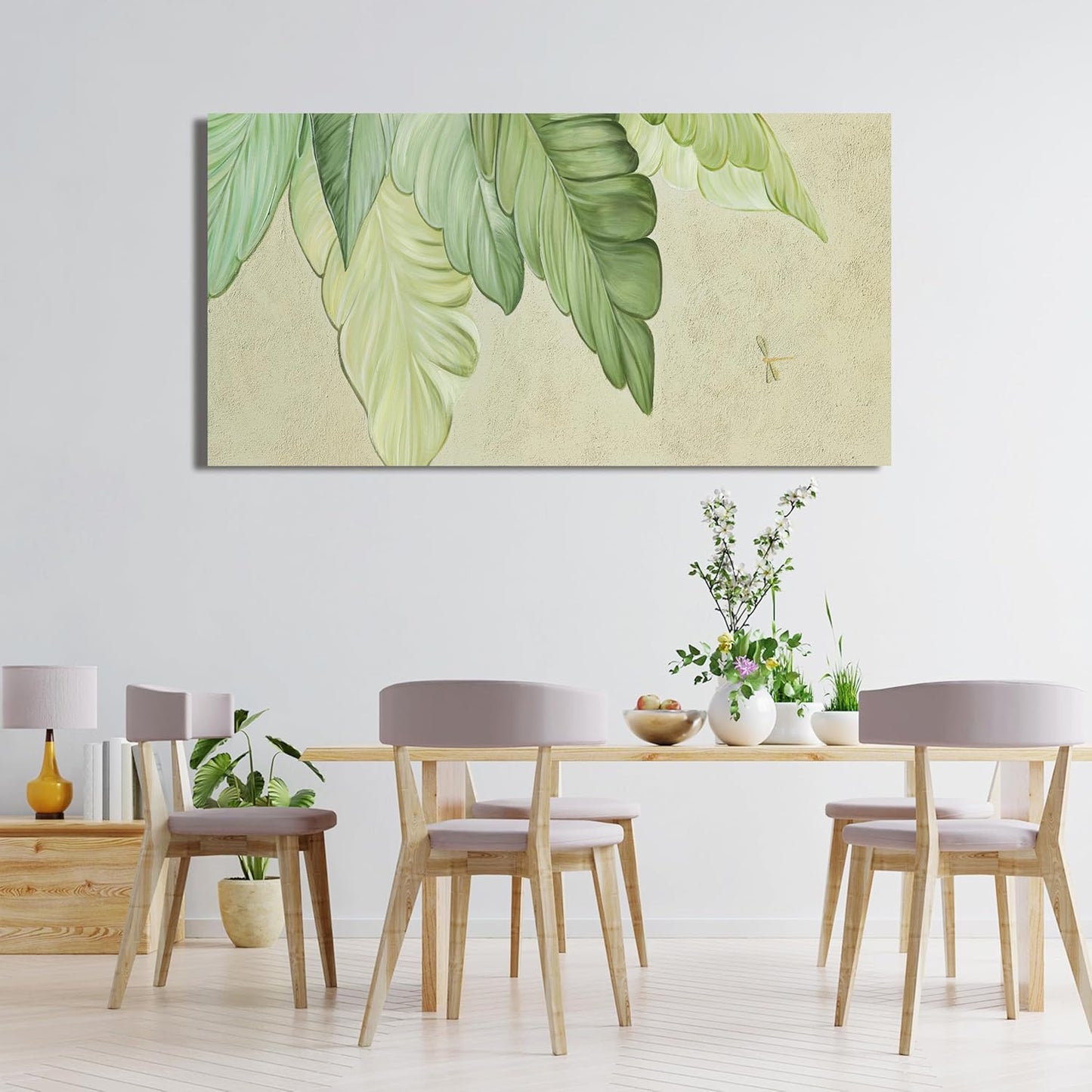 Canvas Wall Art Decor Modern Green Wall Art Prints Wall Art Pictures for Living Room Art Work for Wall Decor Boho Botanical Wall Art Decorations Artwork for Walls Bedroom Office Decor 20" X 40"