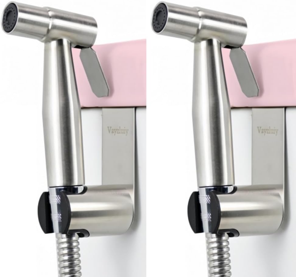 Handheld Bidet Sprayer for Toilet 2 PCS - Bidets for Existing Toilets Adjustable Water Pressure with Bidet Hose for Feminine Wash, Stainless Steel Muslim Shower Jet Spray for Toilet