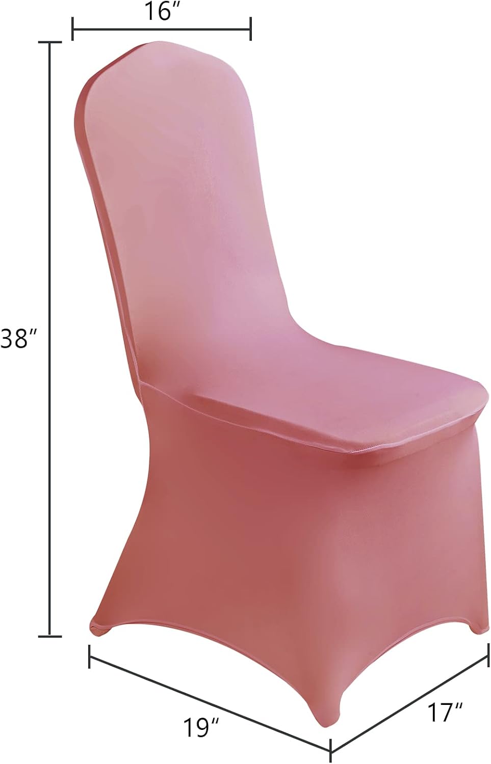 SUPERO Dusty Pink Chair Cover, 25PCS Stretch Waterproof Polyester, Universal Fit Protector for Party, Banquet, Wedding Event, Hotel, Indoor/Outdoor