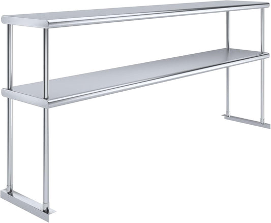 AmGood Double OverShelf Stainless Steel NSF - Many (72" Long x 14" Deep)