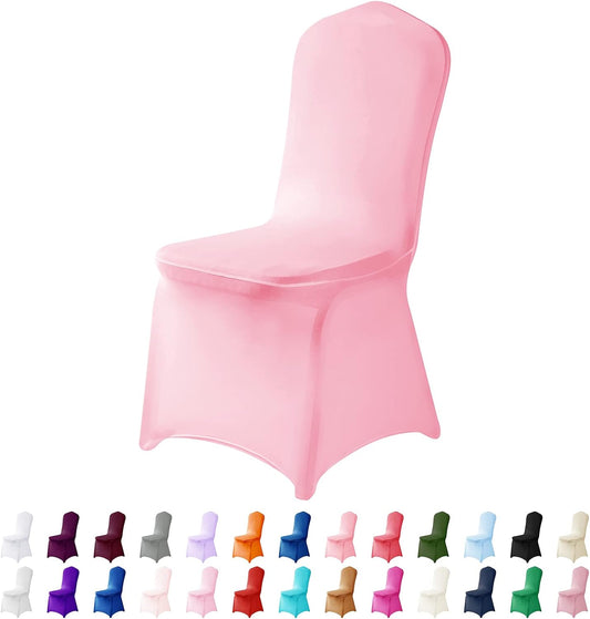 Spandex Chair Covers, 25PCS, Removable Washable Protector for Living Room, Party, Banquet, Wedding, Hotel (Pink)