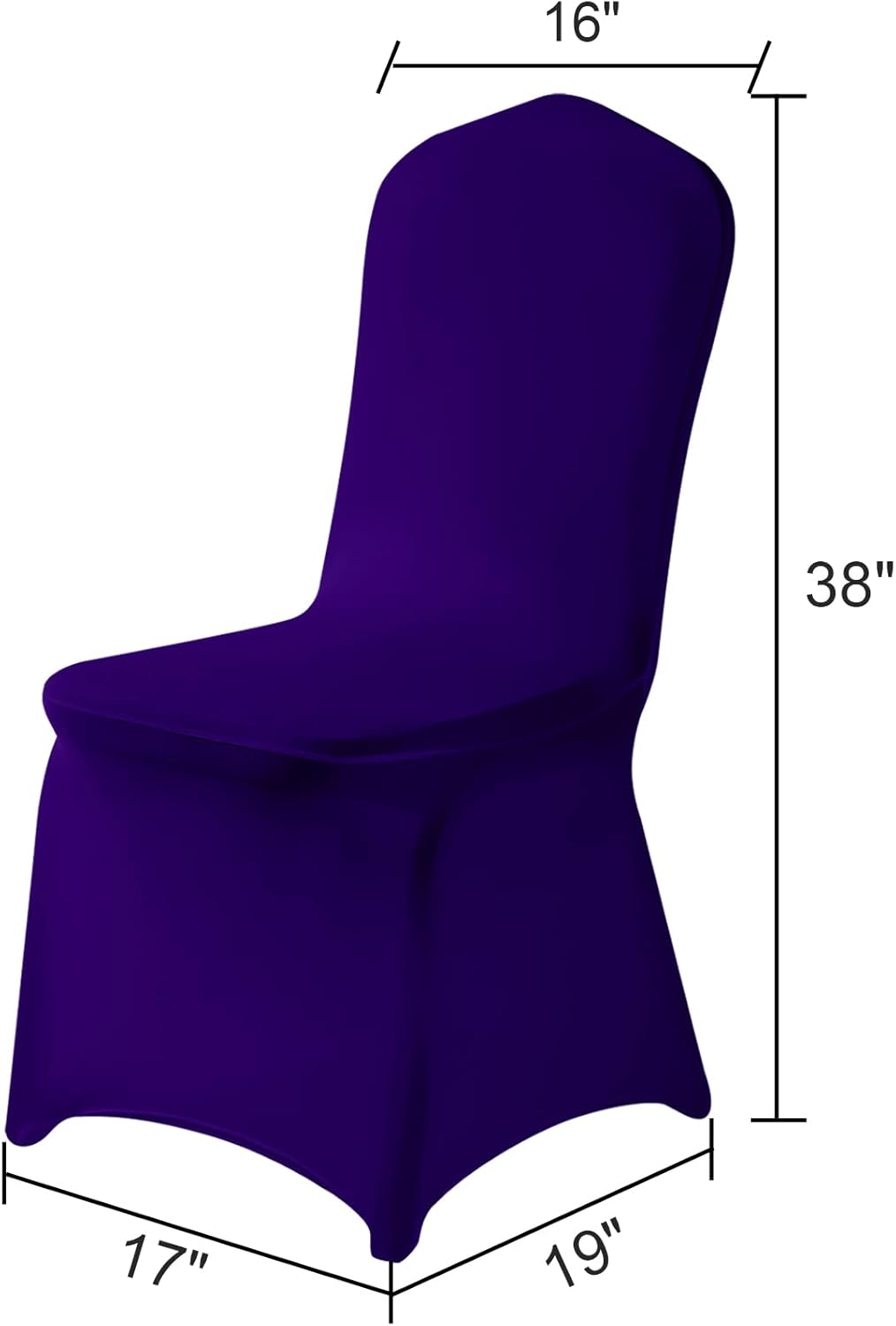 Spandex Chair Covers, 12PCS, Removable Washable Protector Stretch Covers for Living Room, Party, Banquet, Wedding, Hotel (Purple)