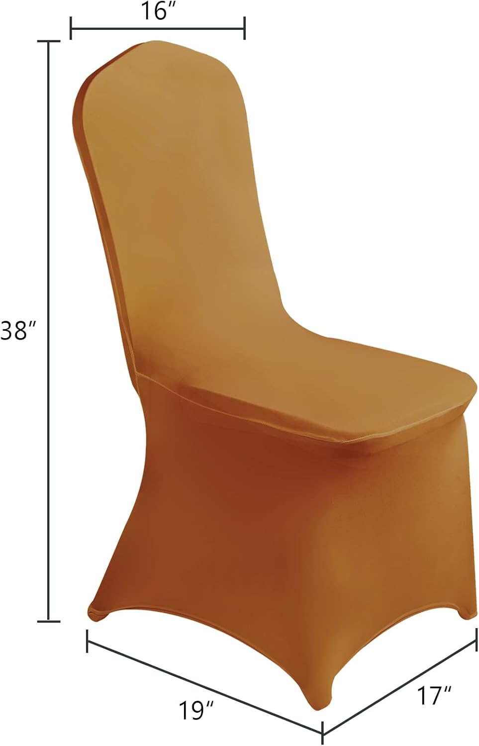 Waterproof Spandex Chair Cover 12PCS, Stretch Dining Chair Covers, Polyester Outdoor Chair Covers, Protector Stretch Chair Cover for Party Universal, Banquet, Wedding Event, Hotel(Gold)