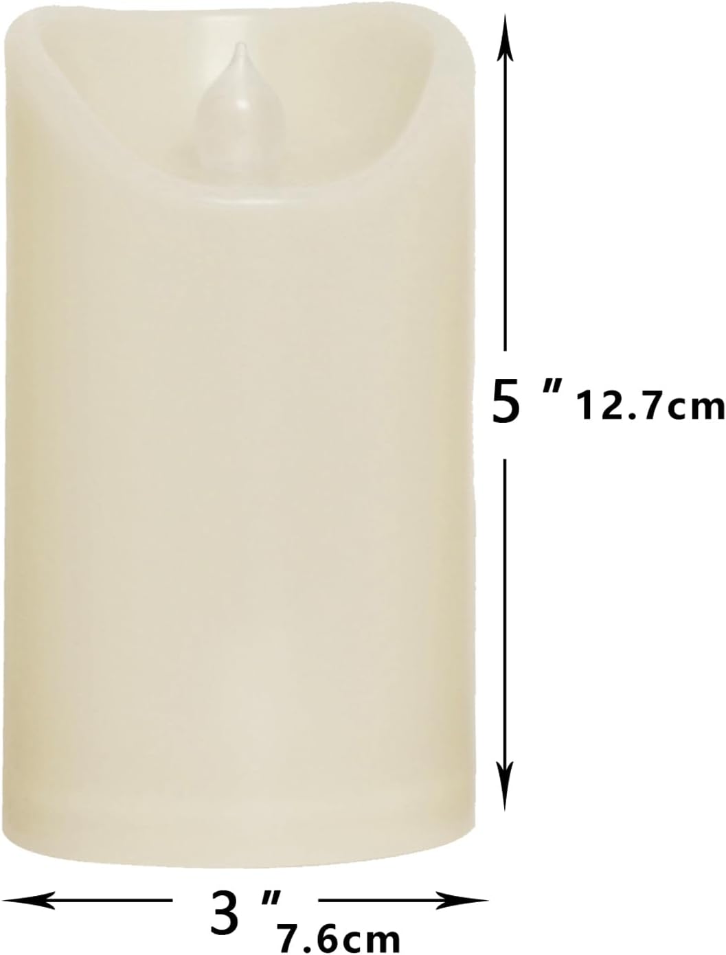 Waterproof Outdoor Battery Operated Flameless Candles with Auto Timer Flickering Plastic Resin Electric LED Pillar Lights for Lantern Patio Garden Wedding Party Decorations 3x5 Inches Ivory 2 Pack