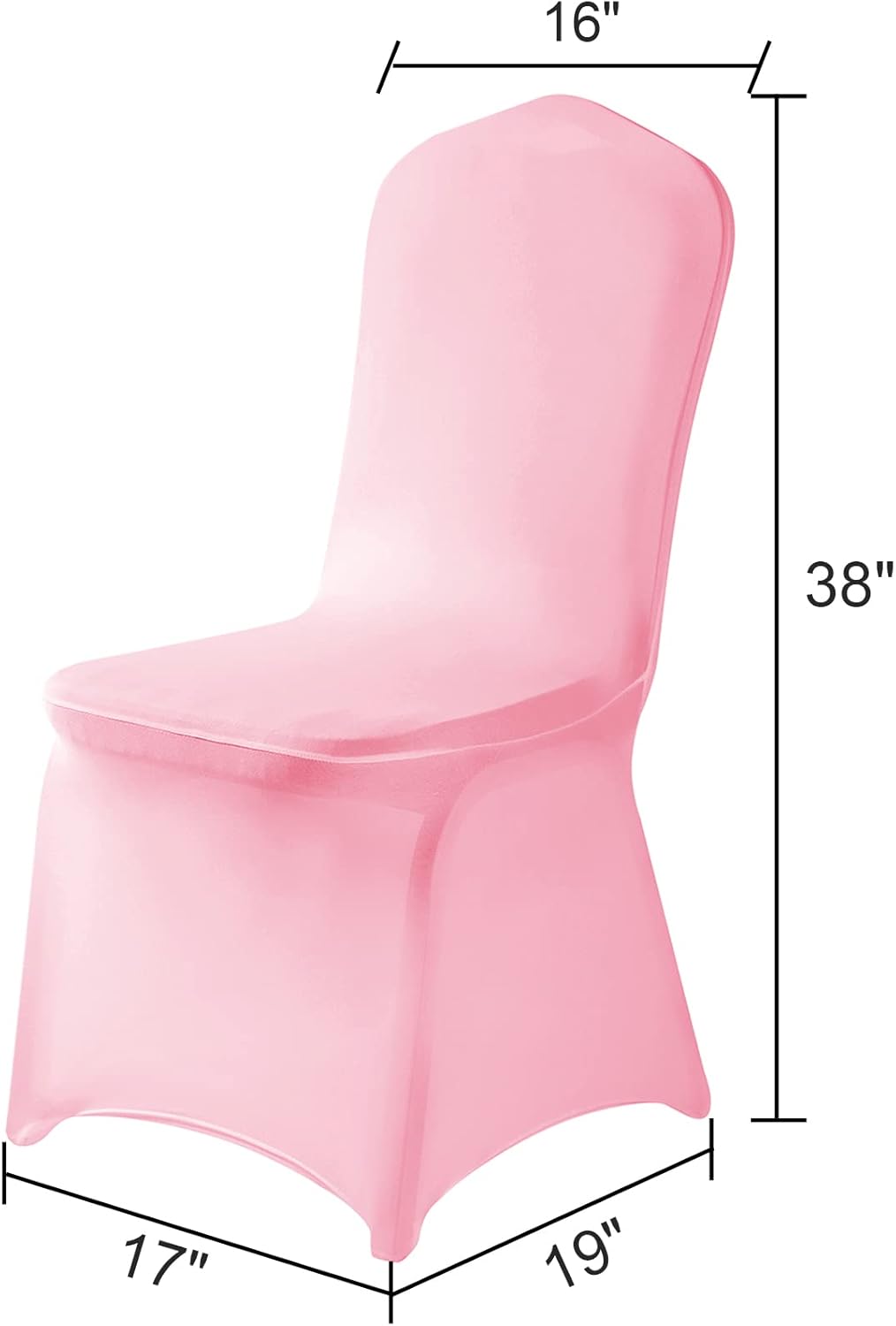 Spandex Chair Covers, 12PCS, Washable Protector for Living Room, Party, Banquet, Wedding, Hotel (Pink)
