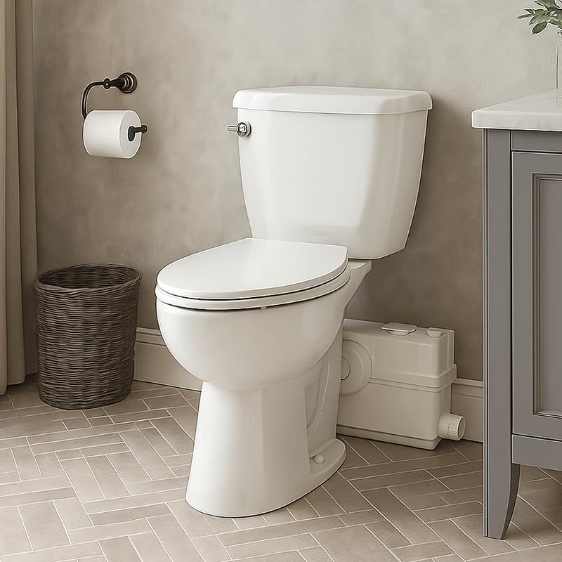 800W/1+HP American Elongated Macerating Toilet Kit with Macerator Pump for Basement Toilet System, 3 - Piece Kit by Lift Assure