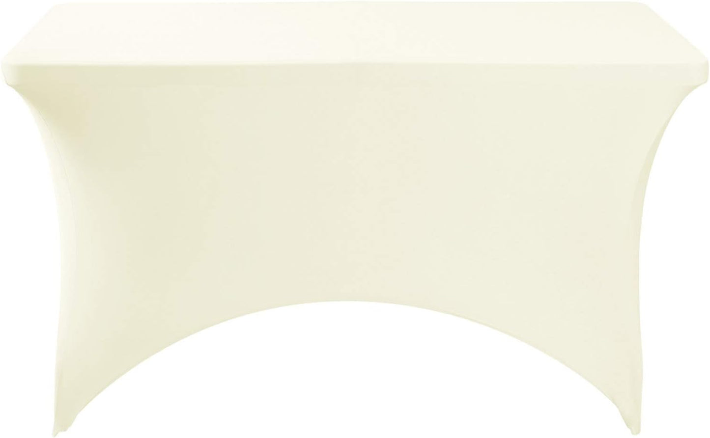 Spandex Table Cover for 4FT or 6ft or 8ft Table Universal Fitted Stretch Tablecloth for Party, Banquet, Wedding and Events-Ivory