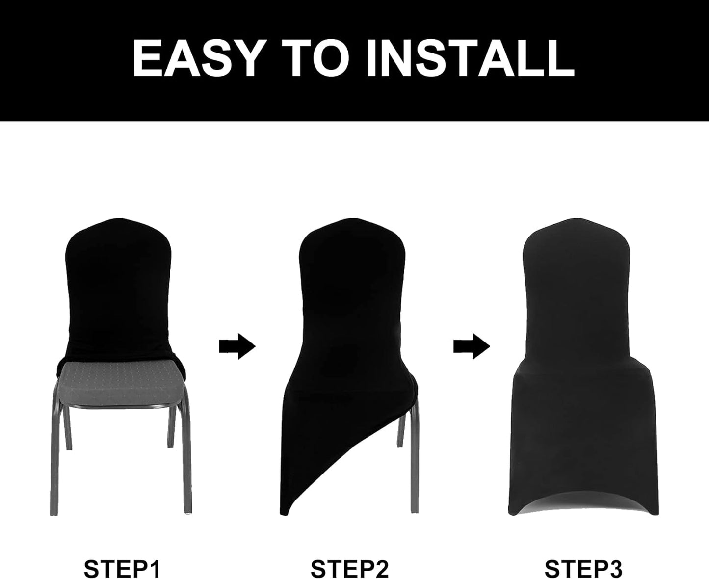 Spandex Chair Covers, 12PCS, Washable Protector for Living Room, Party, Banquet, Wedding, Hotel (Gold)