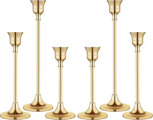 Candlestick Holders,Taper Candle Holder for Candlesticks Gold Brass Vintage Candle Stick Candle Holders Candelabra Candle Holder for Fireplace Party Dining Home