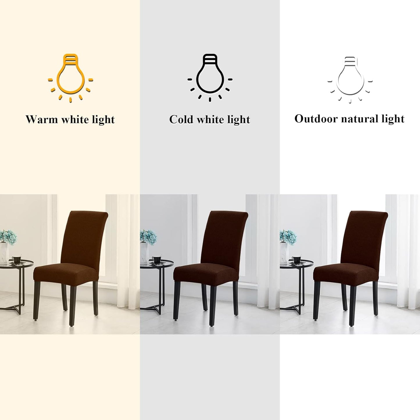 Joccun Chair Covers for Dining Room Set of 4,Dining Chair Slipcovers Stretch Dining Room Chair Covers Seat Protector,Washable Parsons Chair Cover for Home,Hotel(Chocolate,4 Pack)