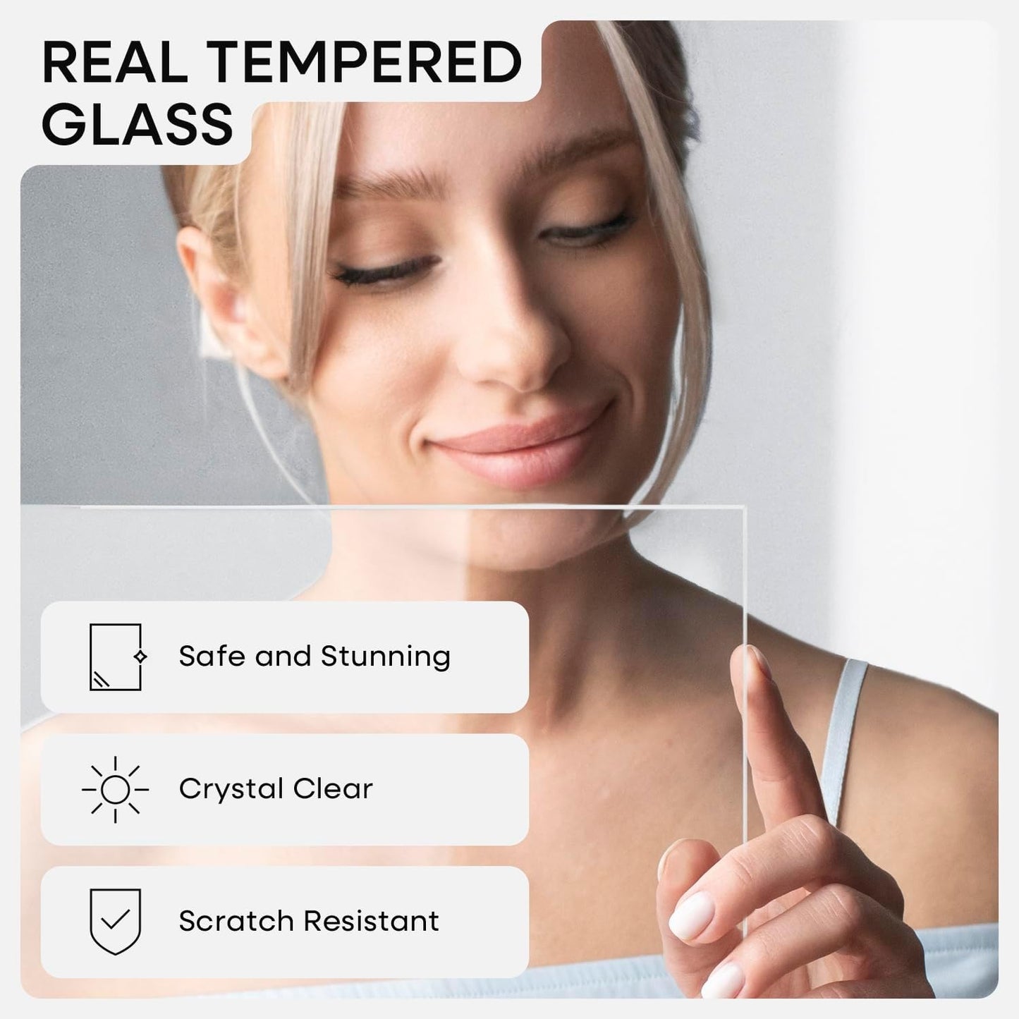 Homeforia 24x30 Poster Frame White, High End Oak 24 x 30 White Wood Picture Frames with Mat 18 x 24 for Photo, 24x30 Wooden Frame Matted to 18x24, 30x24 Large Frame, Tempered Glass, Wall Kit, Set of 1