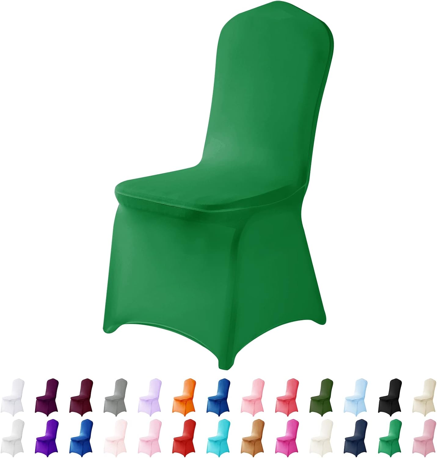 Spandex Chair Covers, 25PCS, Washable Protector for Living Room, Party, Banquet, Wedding, Hotel (Emerald)