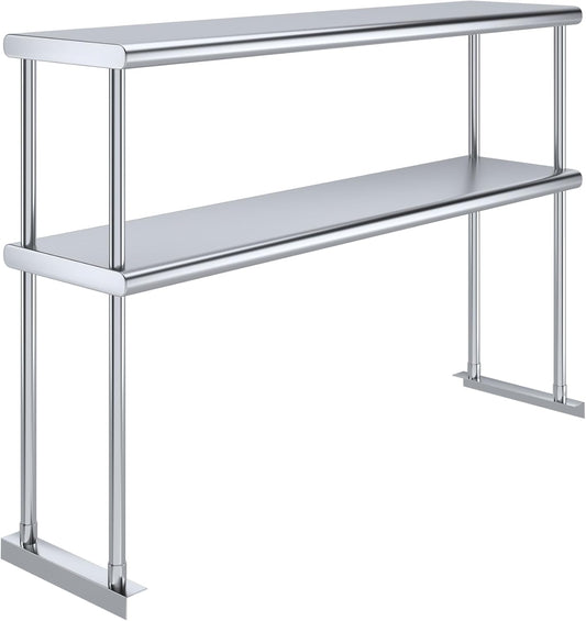AmGood Double OverShelf Stainless Steel NSF - Many (48" Long x 12" Deep)