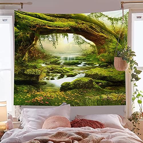 Llamazing Forest Landscape Home Decor - Living Room & Bedroom Magic Tapestry Curtain XGXL (Sunlight&Creek, 78''L60''W)