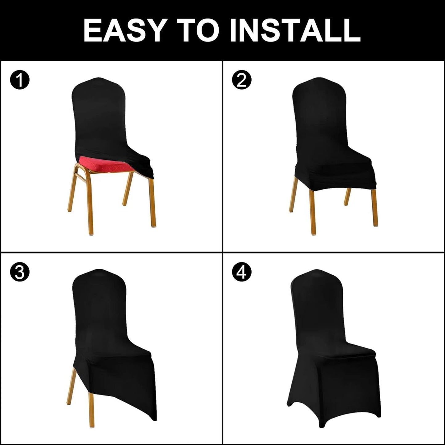 SUPERO Waterproof Spandex Chair Cover 25PCS, Stretch Dining Chair Covers, Polyester Outdoor Chair Covers, Protector Stretch Chair Cover for Party Universal, Banquet, Wedding Event, Hotel(Lavender)