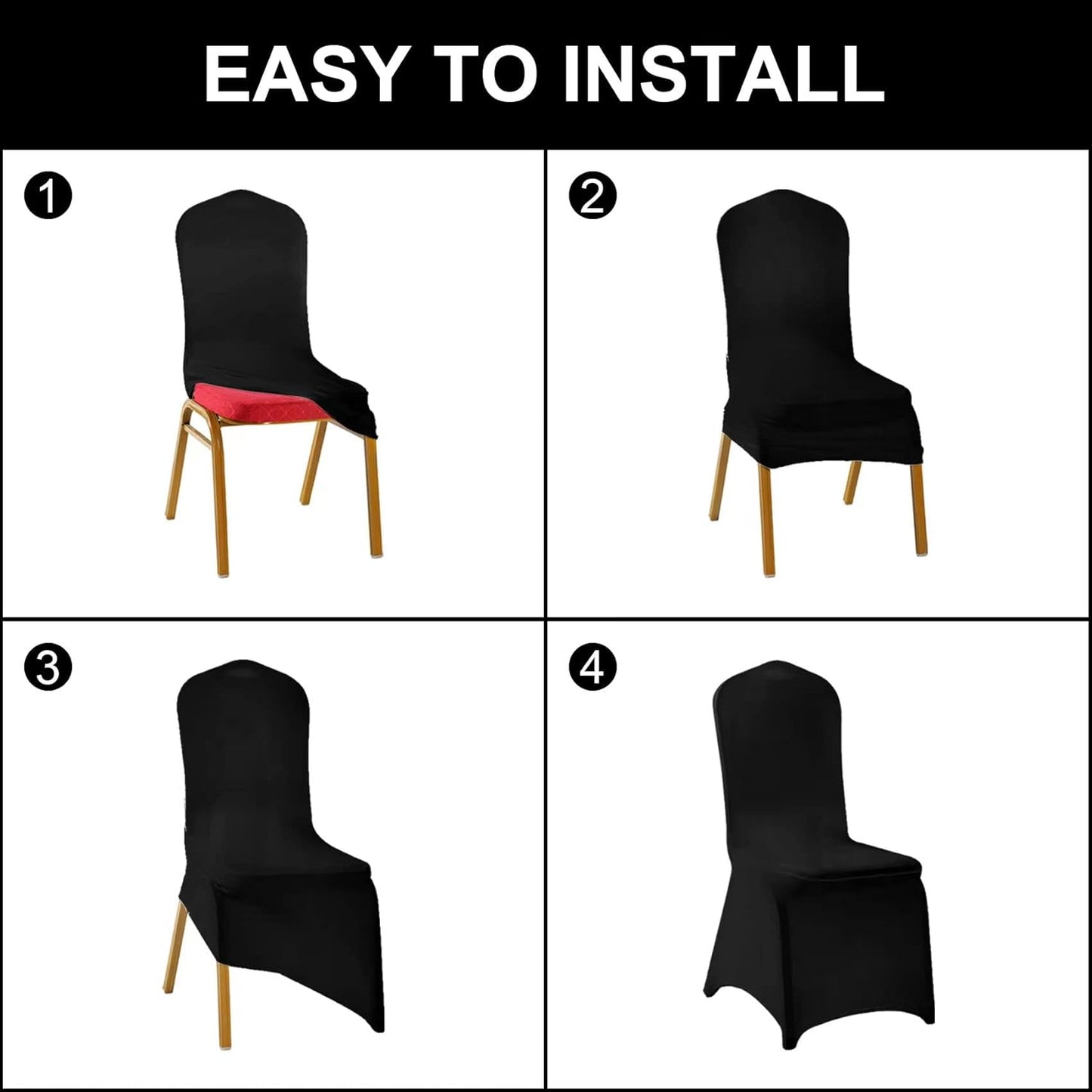 SUPERO Chair Cover, 12PCS Spandex Waterproof Chair Covers, Universal Fit Protector Stretch Chair Cover for Party, Banquet, Wedding Event, Hotel(Emerald)