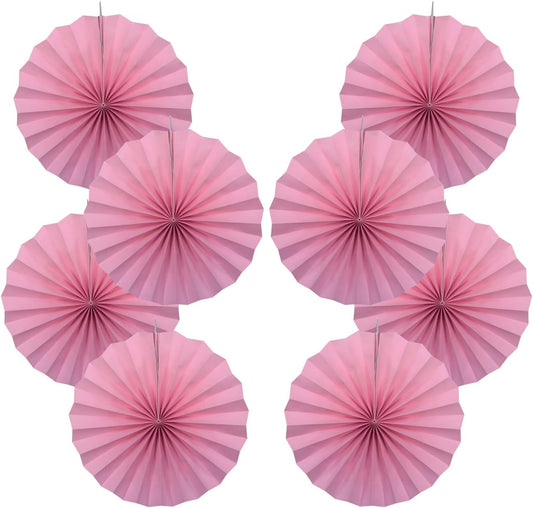 Pink Party Decorations,Pink Paper Decorations for Party,Baby Shower Decorations Party Paper Fans Bulk 12in,Schoolgirl Style Classroom Decor for Party 30 Color DIY Set （Pink）