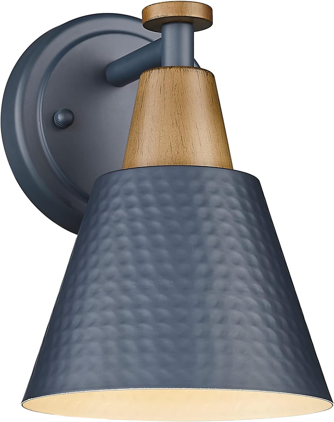 FEMILA 1-Light Wall Sconces, Modern Sconces Wall Lighting with Hammered Metal Shade, Bathroom Vanity Light Fixtures Wall Lamp for Mirror Bedroom, Dark Blue,4FG59B Blue