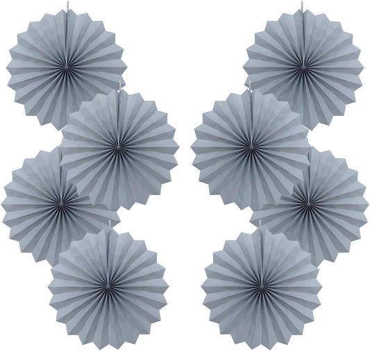 Gray Party Decorations,Wedding Decorations for Party Events Accessories,Anniversary Decorations,Birthday Decorations for Men,12in Hanging Paper Fans 30 Color DIY Set(Gray)
