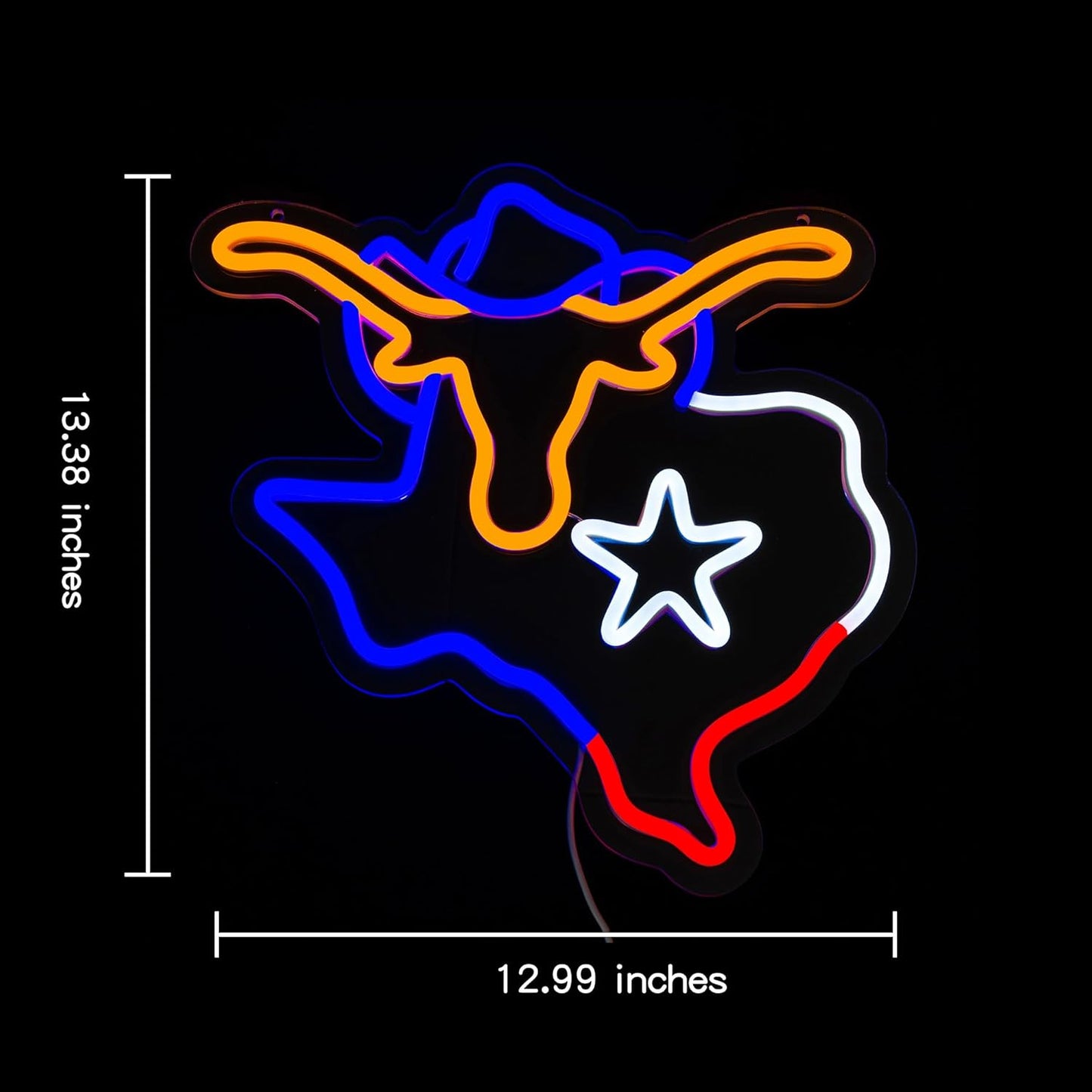 Texas Neon Sign Longhorn Neon Light for Wall Decor cowboy Neon Signs Colorful LED Neon Sign USB Powered LED Neon Light for Bedroom Living Room Mall Restaurant Shop Decor