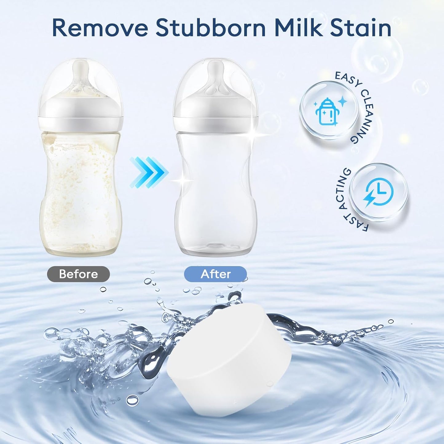 Professional Deep Cleaning Detergent Tablets for All Baby Bottle Washers, Washer Tablets for Bottle Washer and Sterilizer and Dryer, Easy to Use (150Pcs)