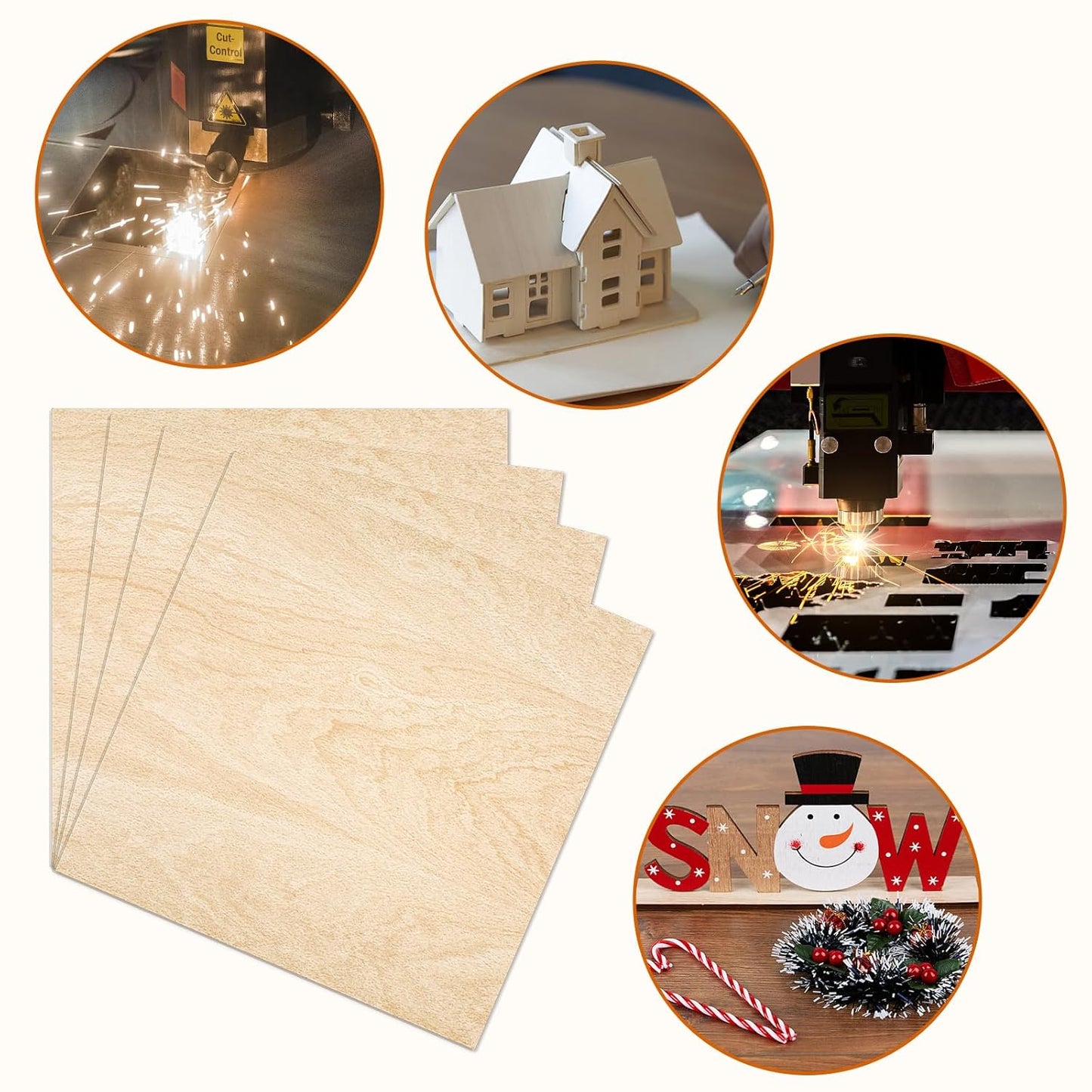 42 Pack Basswood Sheets 12"x12"x1/8" for Crafts,Unfinished Wood,3mm Basswood Craft Wood Board Perfect for DIY Ornaments and Models Drawing Painting Engraving Burning and Laser Scroll Sawing.