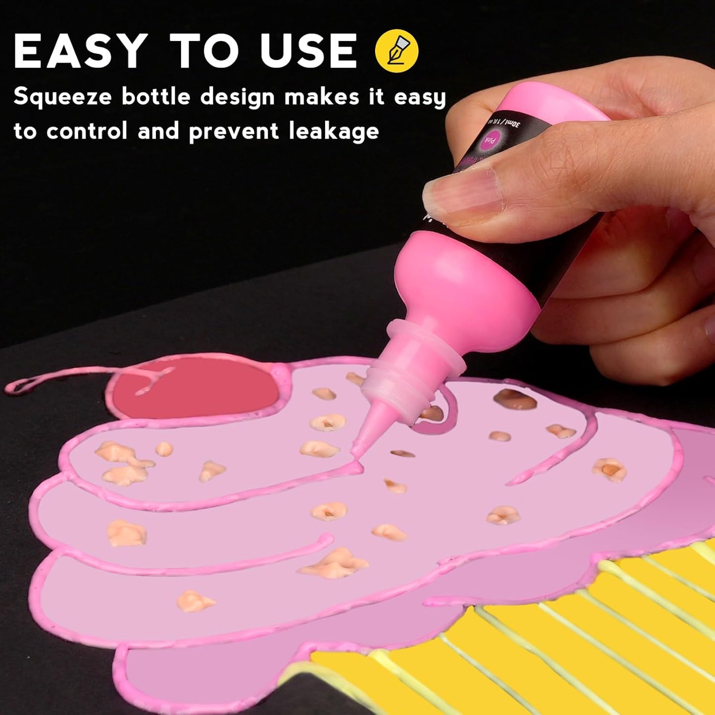 ABEIER Glow in the Dark Paint, 12 Colors (30ml/1oz) Blacklight Acrylic, Neon Craft, Long Lasting Glow Fluorescent Ideal for DIY Projects, Halloween, Easter, Christmas Decorations