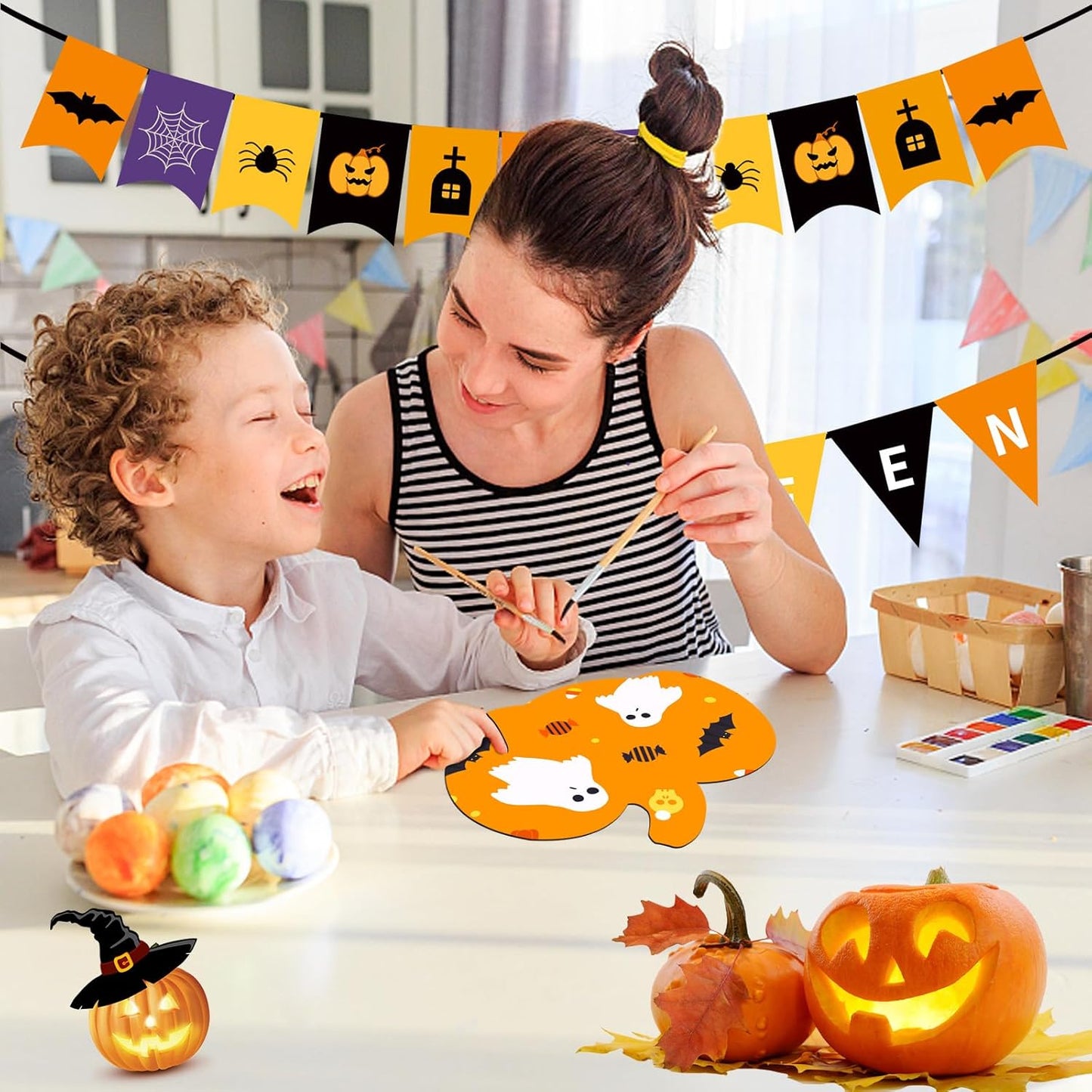 60 Pcs Thanksgiving Pumpkin Wooden Cutouts Unfinished Wood Crafts Pumpkin Wooden Pumpkins Ornaments to Paint Decorations DIY Blank Fall Pumpkin Shapes Discs Halloween 3.9x3.5 Inch