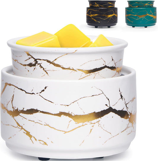 PALANCHY Wax Melt Warmer Ceramic 3-in-1 Oil Burner Electric Candle Wax Warmer Burner Melter Fragrance Warmer for Scented Waxs Home Office Bedroom Aromatherapy Gift & Decor