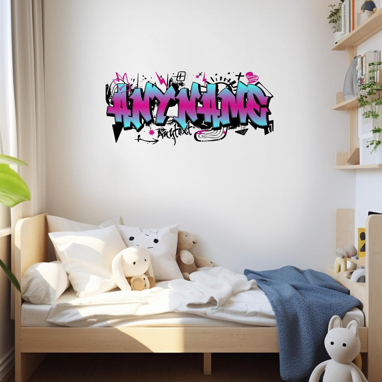 Custom Graffiti Wall Decal Personalized Graffiti Name Fitness Gym Workout Room Wall Decals and Stickers for Nursery, Room Walls Decor, Peel & Stick Name Decals for Walls