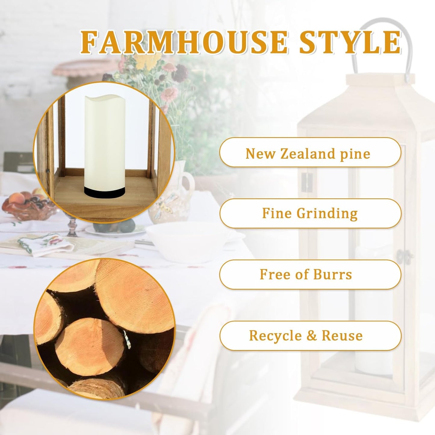 Bdor 2 Pack Lanterns Decorative - IP65 Waterproof Lanterns Decorative with Flameless Pillar Candles, Decorative Lanterns for Home Decor, Indoor Outdoor, Front Porch, Garden, Farmhouse Weddings Style