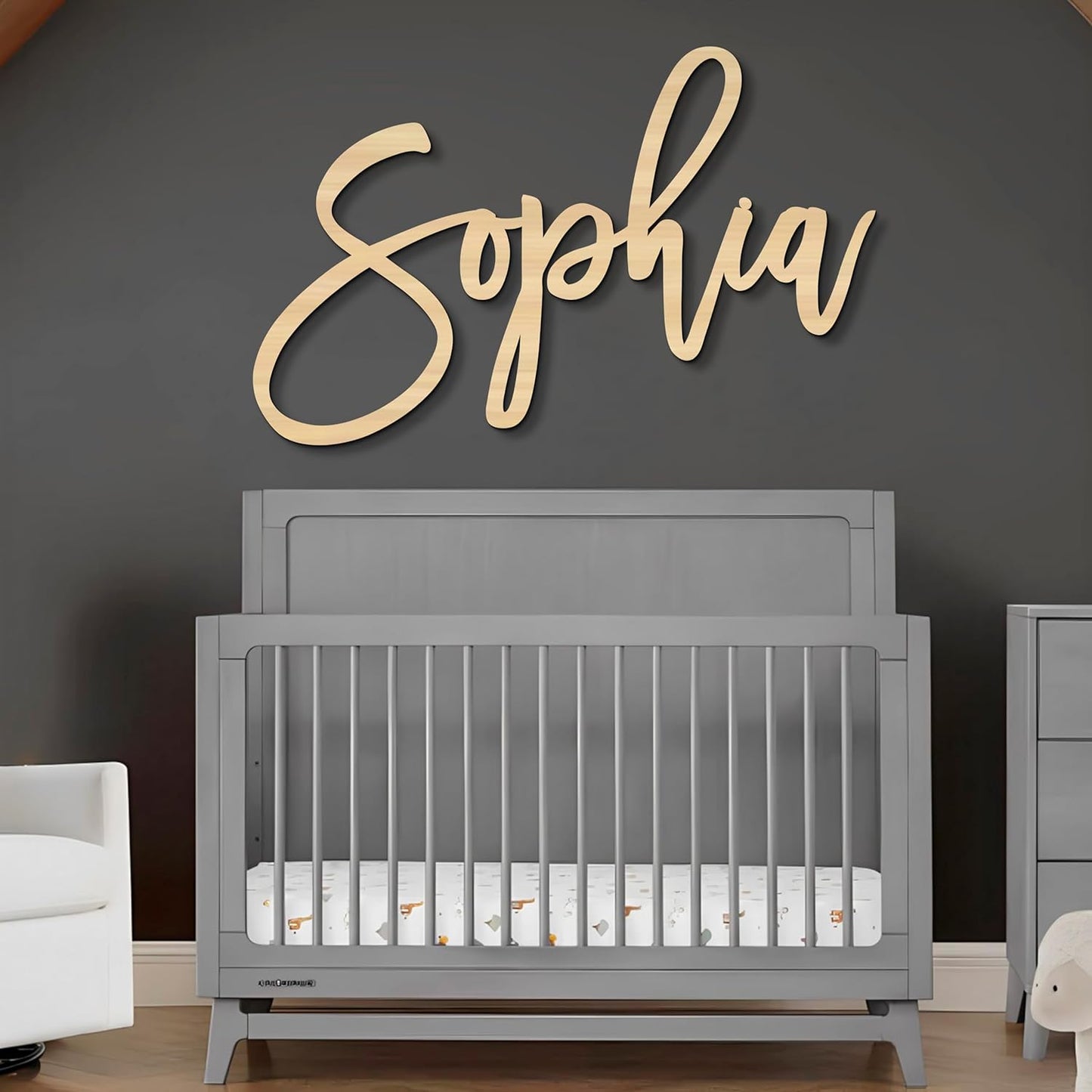 Wooden Name Signs for Nursery Custom Baby Name Sign for Wall Name Signs Personalized Custom Name Sign for Nursery Name Wall Decor Personalized Name Signs for Kids Room (Single Name Sign)