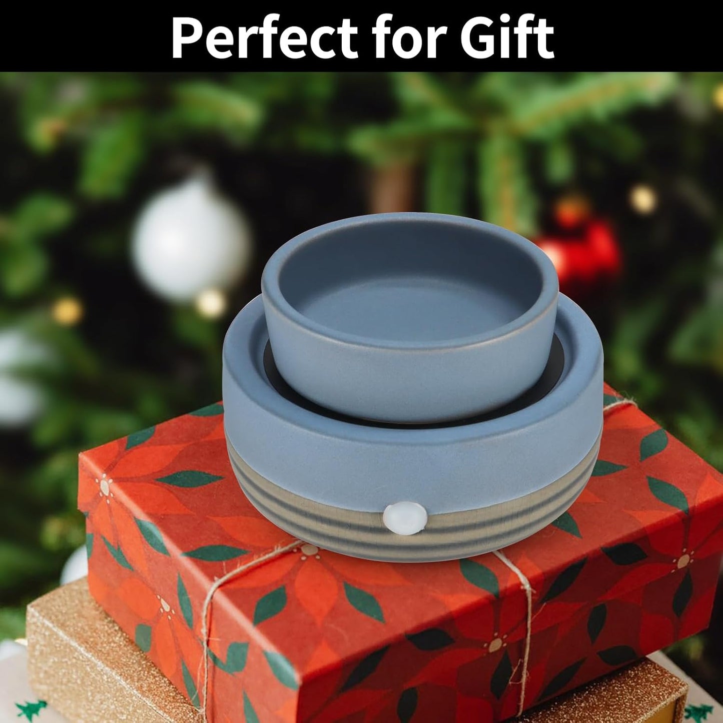 Ceramic Wax Melt Warmer,3-in-1 Electric Wax Warmer,Fragrance Wax Burner Candle Wax Warmer for Scented Wax and Home Decor, Thanksgiving Christmas Day Gifts for mom(Blue)