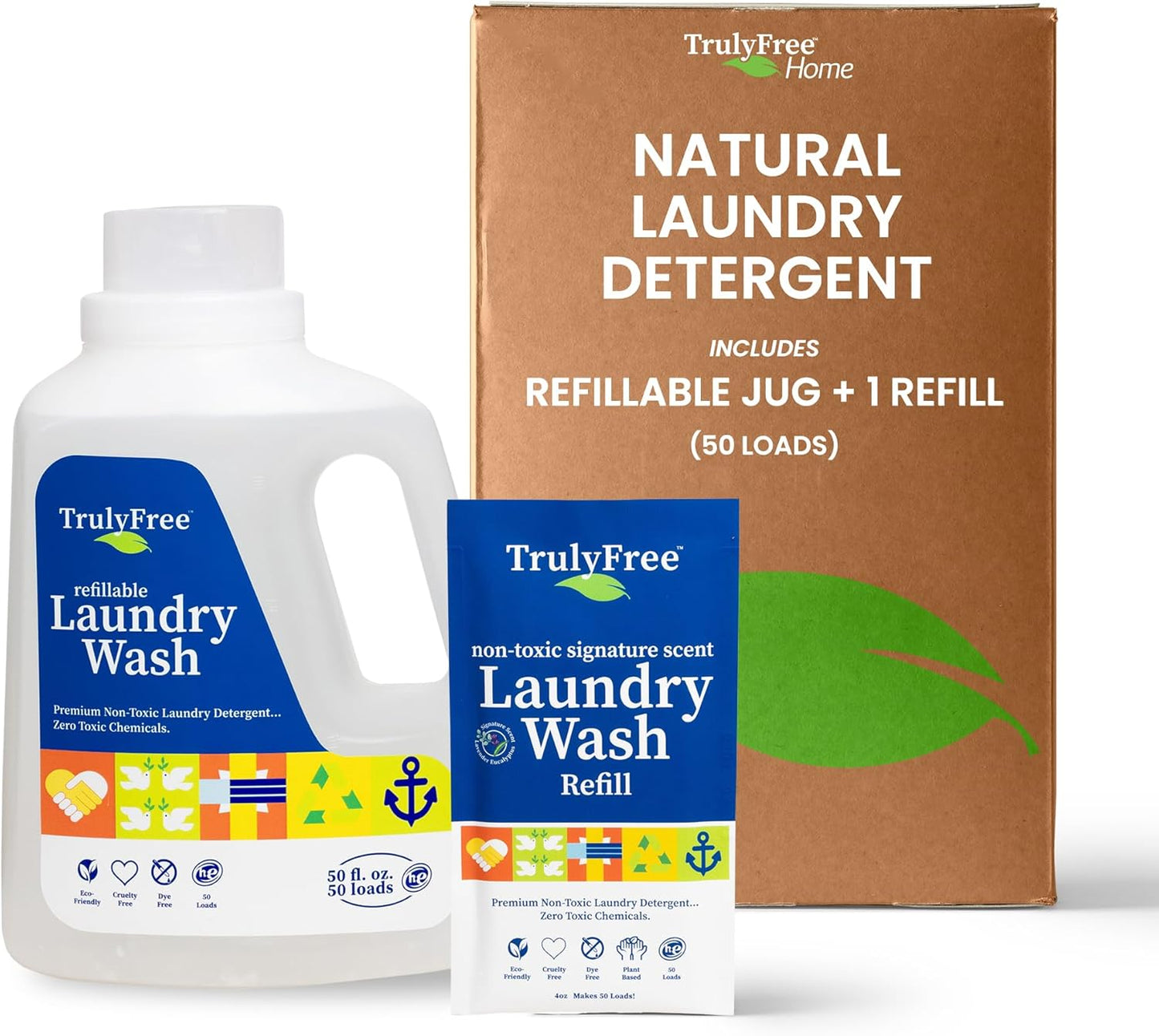 Laundry Detergent for Sensitive Skin | Gentle & Safe for Baby Clothes | Plant-Based | Easy to Dissolve to Create a Liquid| Include 1 Refillable Bottle| Signature Scent (50 Loads)