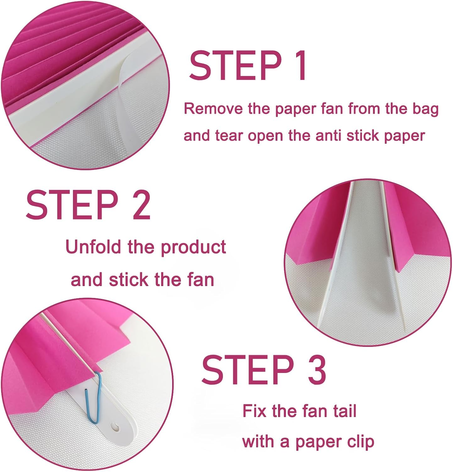 Red Graduation Party Decor,Girls Party Decorations ,Party Supplies Party Fans 8in, Anniversary Decorations for Party,Wedding Graduation Events Accessories 30 Color DIY Set （Rose Red）