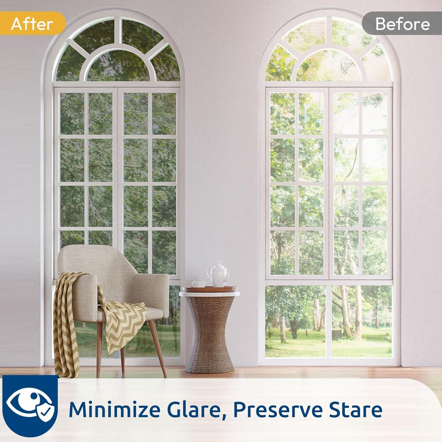 rabbitgoo Window Privacy Film One Way Window Tint for Home, Removable Reflective Heat Sun Blocking Anti UV Glass Door Covering, Mirror Tinting Film House Office, 23.6 in X 13.1 Feet, Silver