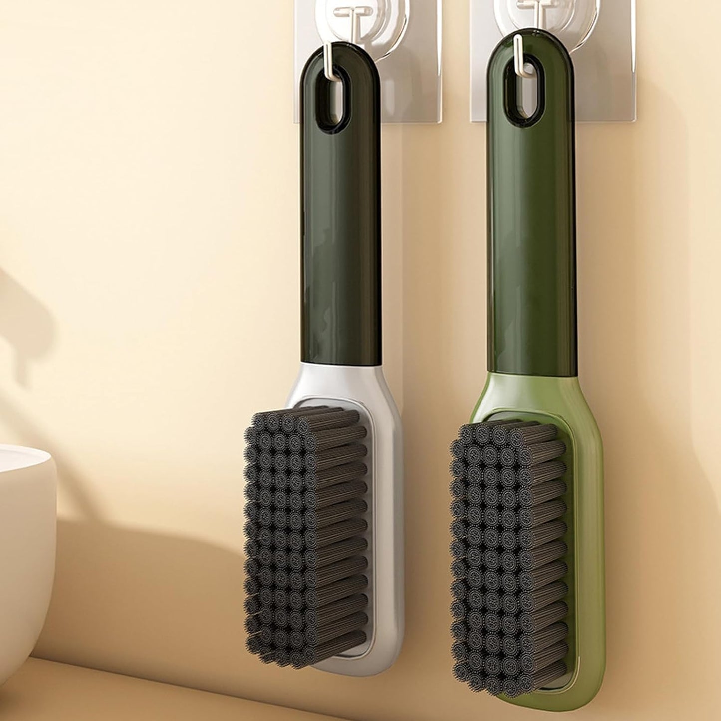 Laundry Stain Brush Household Scrub Brush Laundry Brush for Stain Removal,Soft Bristle Brush 2 Pack Stain Brush for Clothes Scrubbing Bathroom Cleaning Brush,Easy to Hold