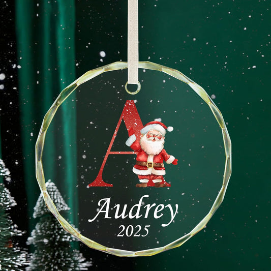 Personalized Christmas Ornaments with Initial Name, Acrylic Custom Monogram Initial A-Z Christmas Ornament 2025 for Kids Family Friends, Customized Letter Name Ornaments for Christmas Tree Decorations