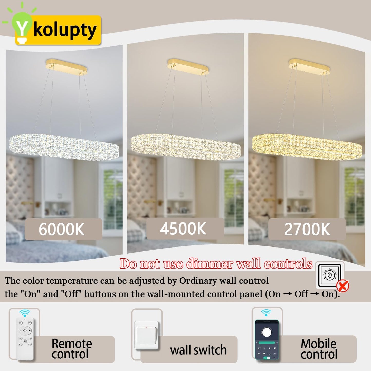 Modern Crystal Chandelier, Dia 40" Rectangular Chandelier for Dining Room,Gold Rectangle Crystal Ceiling Light Luxury Oval Chandeliers for Living Room Kitchen Island