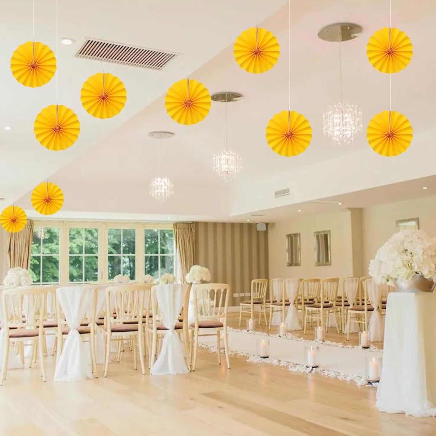 Morange Party Decorations,,Halloween Decor Events Accessories，Orange Birthday Decorations,Sunset Party Decorations,Party Fans 30 Color DIY Set (Morange)