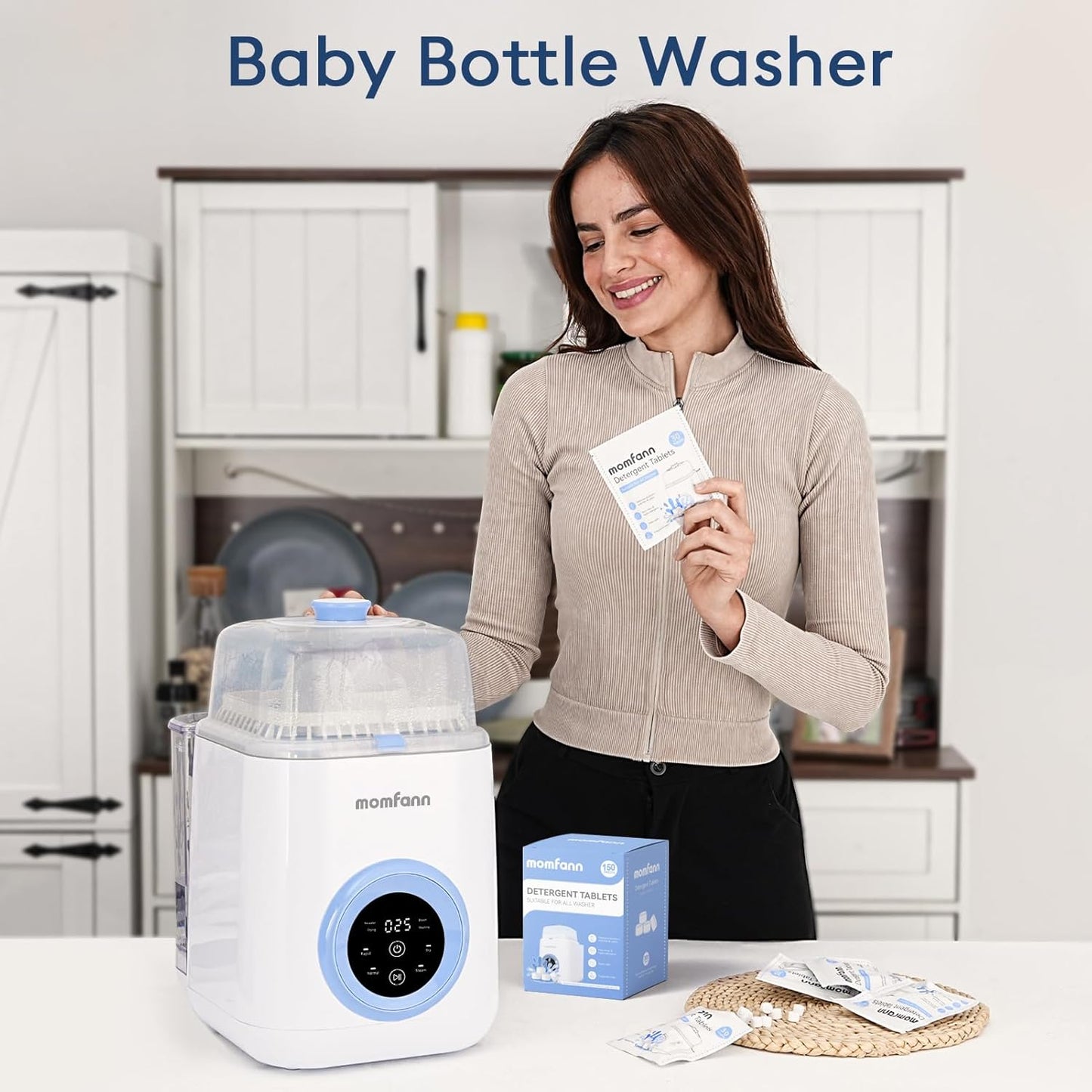 Professional Deep Cleaning Detergent Tablets for All Baby Bottle Washers, Washer Tablets for Bottle Washer and Sterilizer and Dryer, Easy to Use (150Pcs)