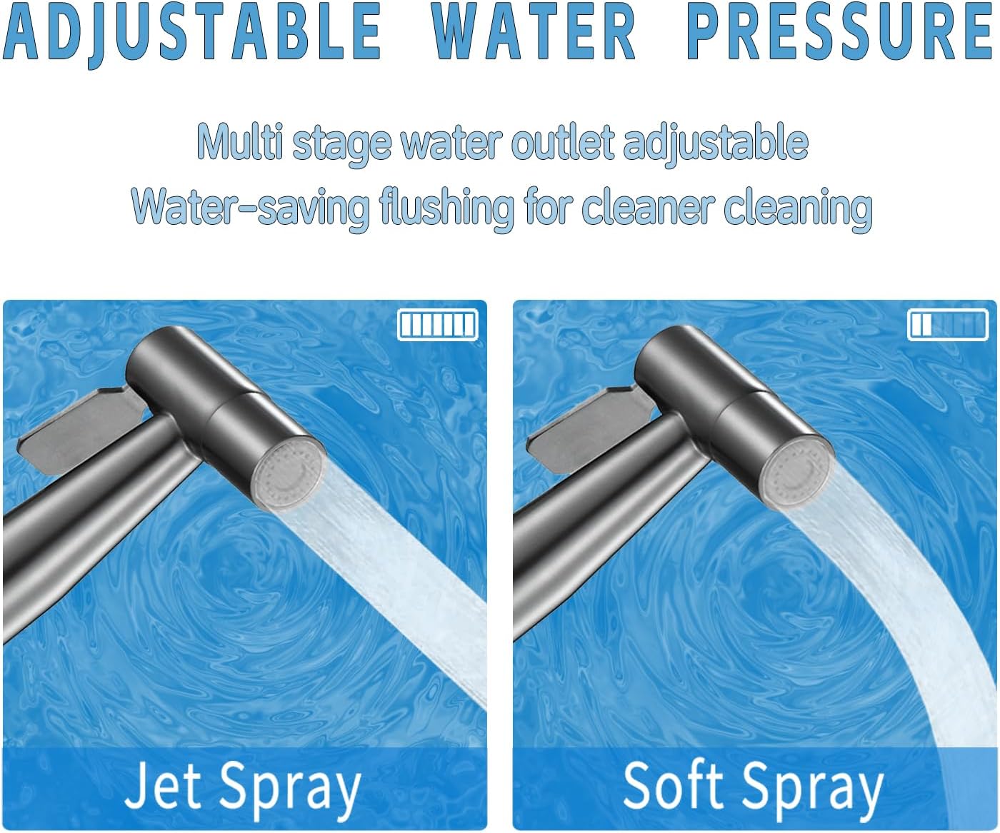 MLD Handheld Toilet Bidet Sprayer, Toilet Faucet Handheld Bidet Sprayers, Hand Shower Toilet Hose Sprayer Attachment for Water Spray and Cloth Diaper Wash (Grey)