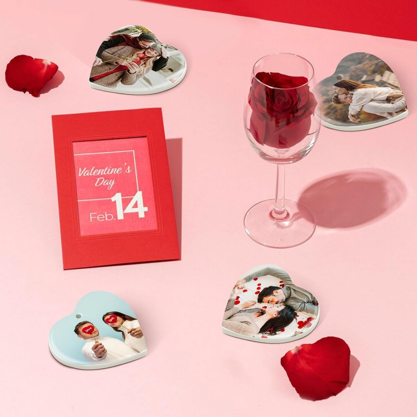 Sublimation Blank Ornaments Sublimation Ceramic Ornament Blanks Bulk Christmas Ornament for Heat Press Printing White Porcelain Ornament Personalized Decoration Supplies for Christmas(12, Heart)