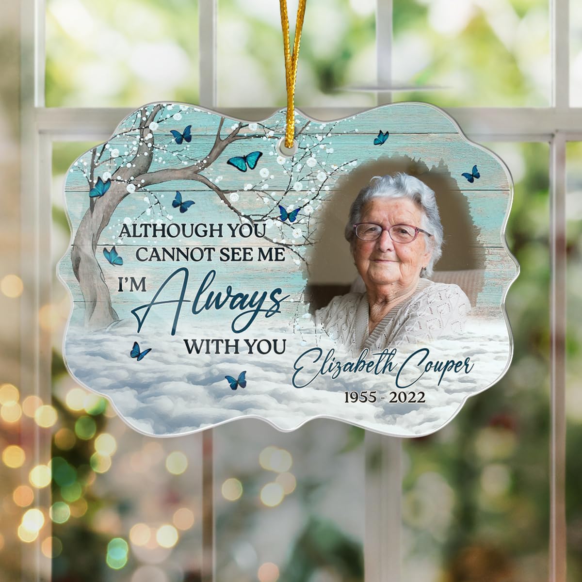 Pawfect House Custom Photo Wood Ornament, Personalized Christmas Memorial Sympathy Gifts for Loss of Grandma, Grandpa, My Dear, I'm Always with You, Christmas Memorial Gifts for Loss of Loved One